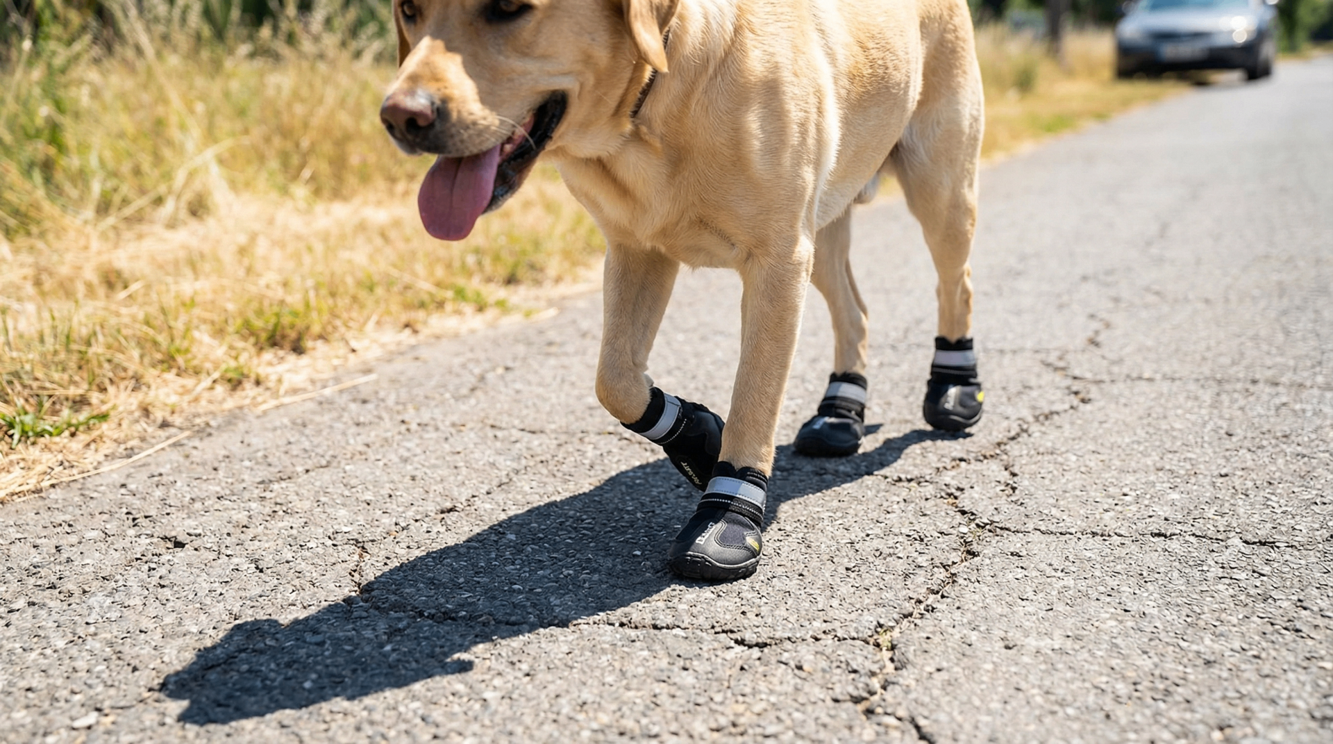 PawShield Pro booties close-up on hot pavement