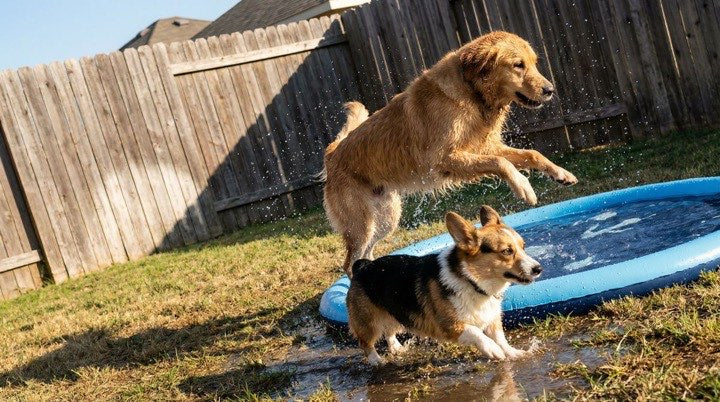 Dog using the Barkigo Pawddle